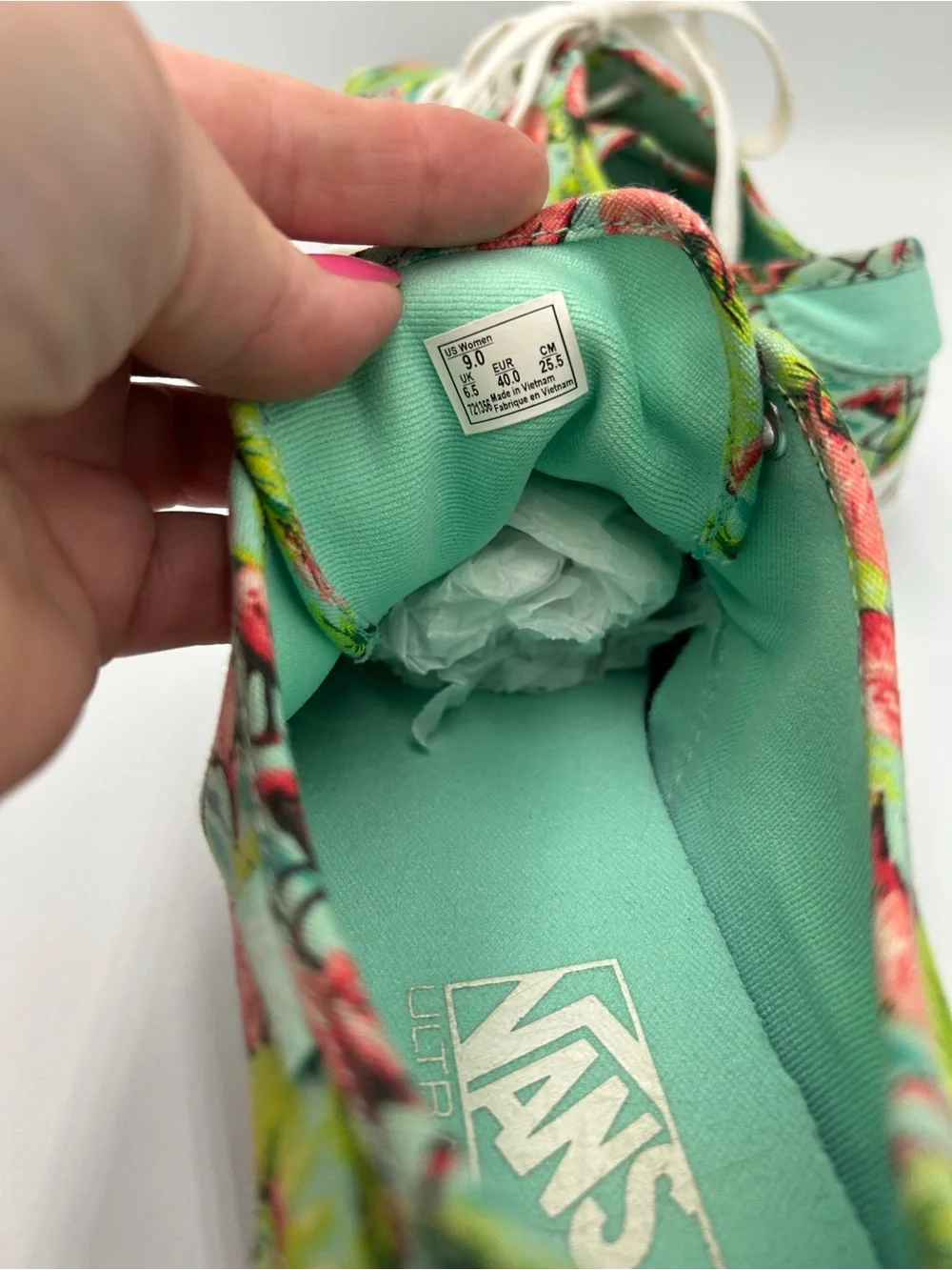 Women’s Van’s Flamingo Print Canvas Sneakers - Pink/Green